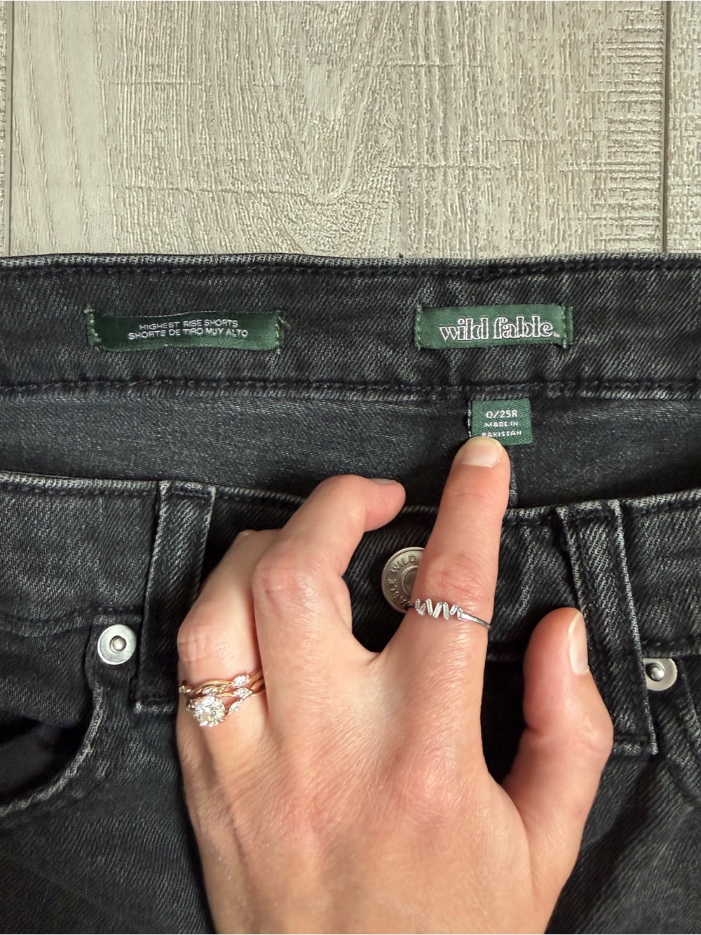 wild fable Black Rolled-Hem Denim Shorts - Picture 5 of 9